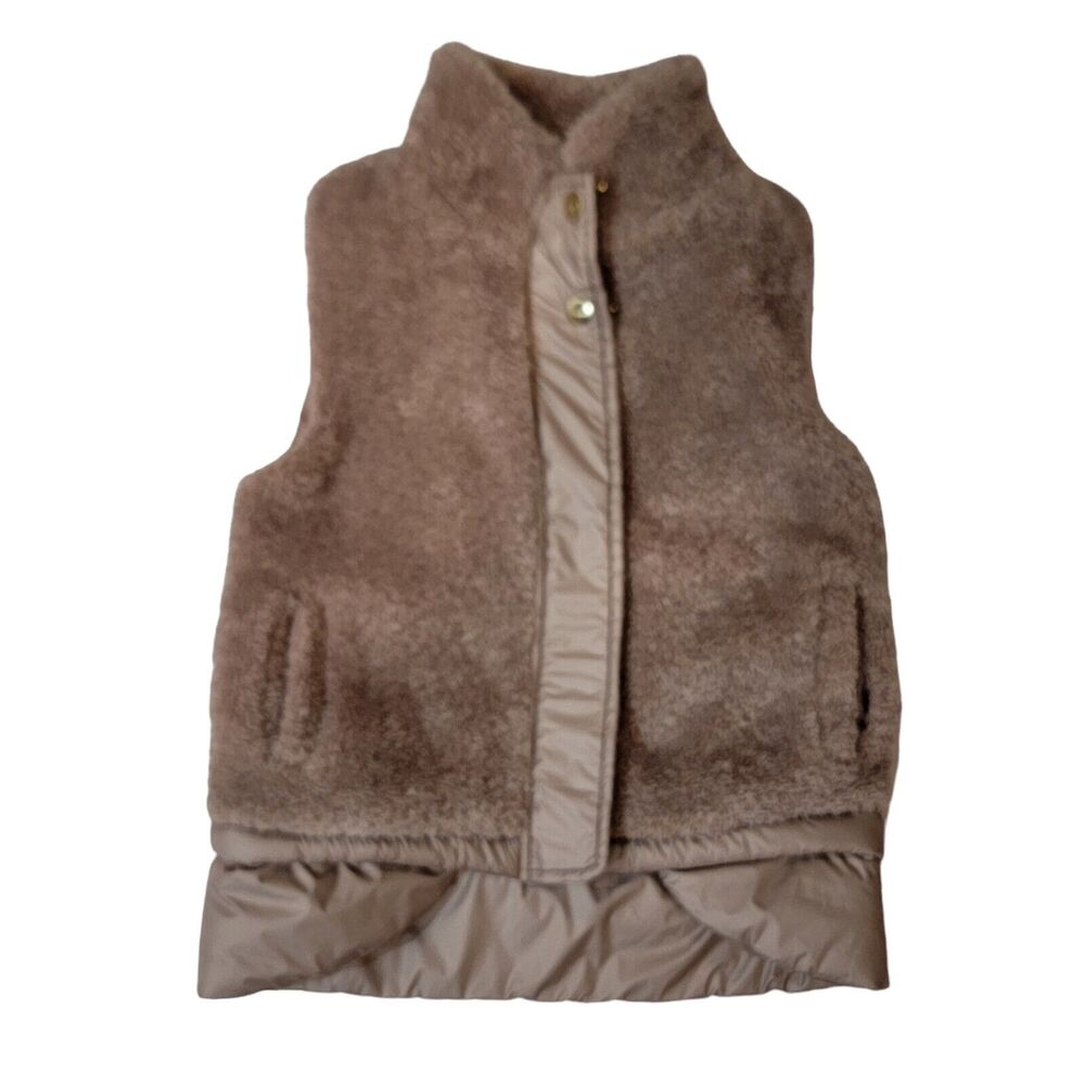 Imoga Vest Girls 6 Nutmeg Tan Felicia Faux Fur Front Zip Mock Neck  Cozy